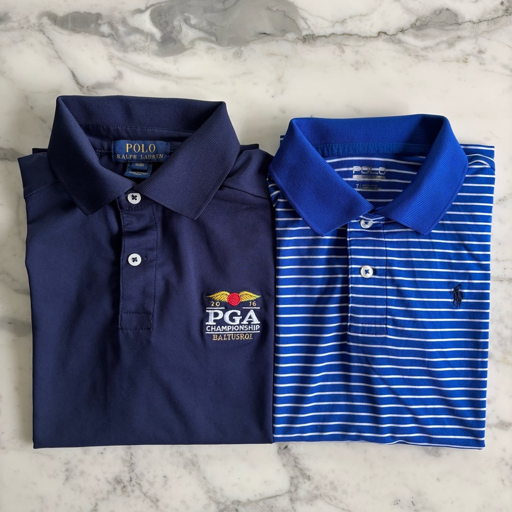 Polo Ralph Lauren Navy and Blue Polo Golf Shirts size 7 and 8 Boys